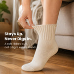 Stays up never digs in - soft ribbed cuff