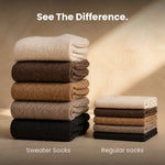 See the difference - thick vs regular socks