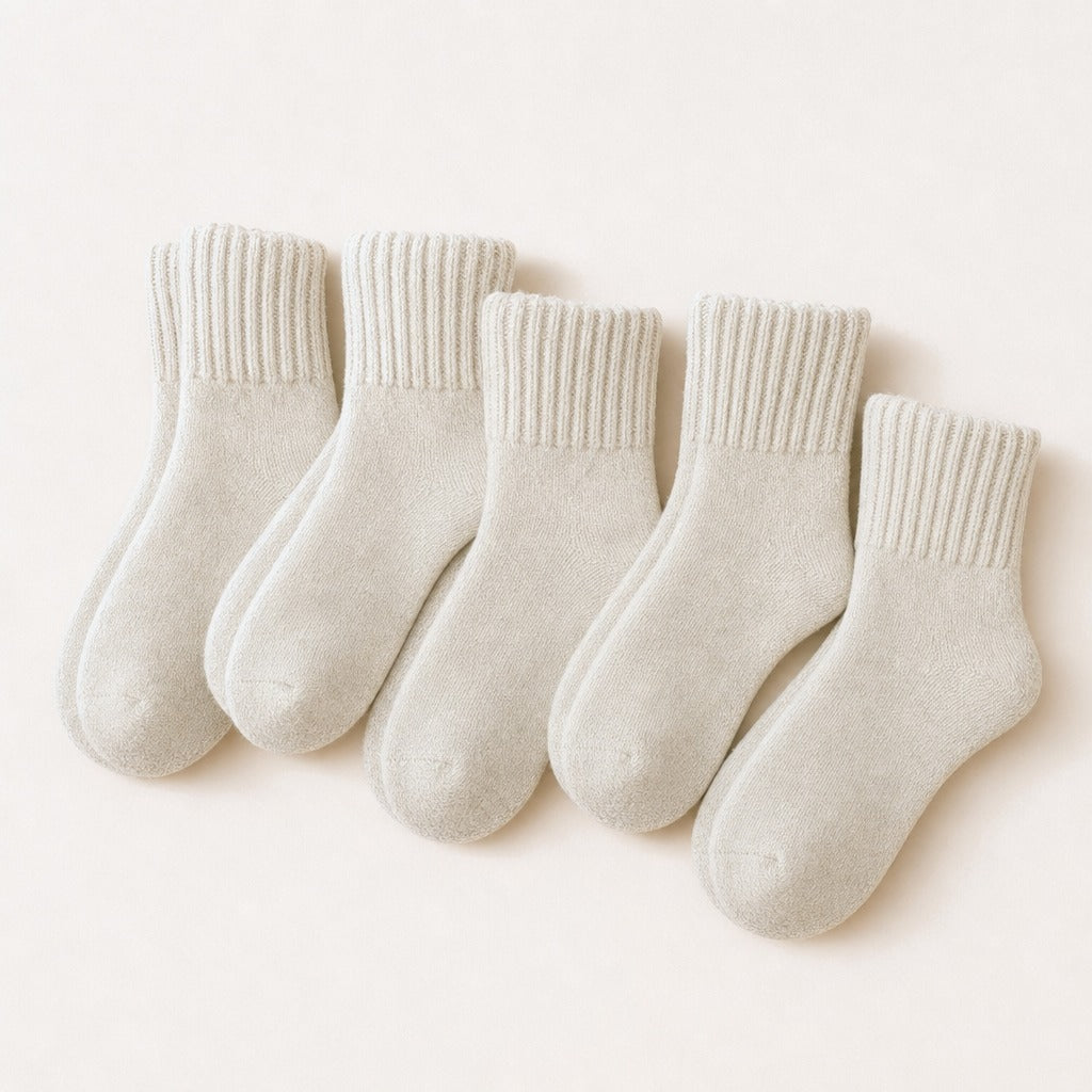 Cream Sweater Socks - 5 pairs